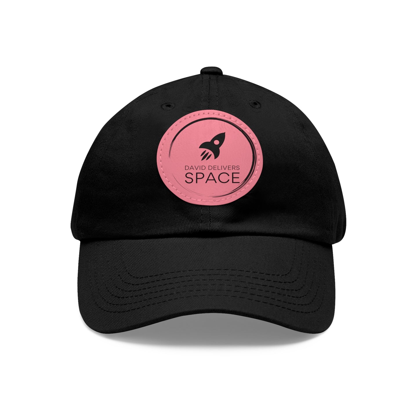 Dad Hat with Leather Patch (Round)