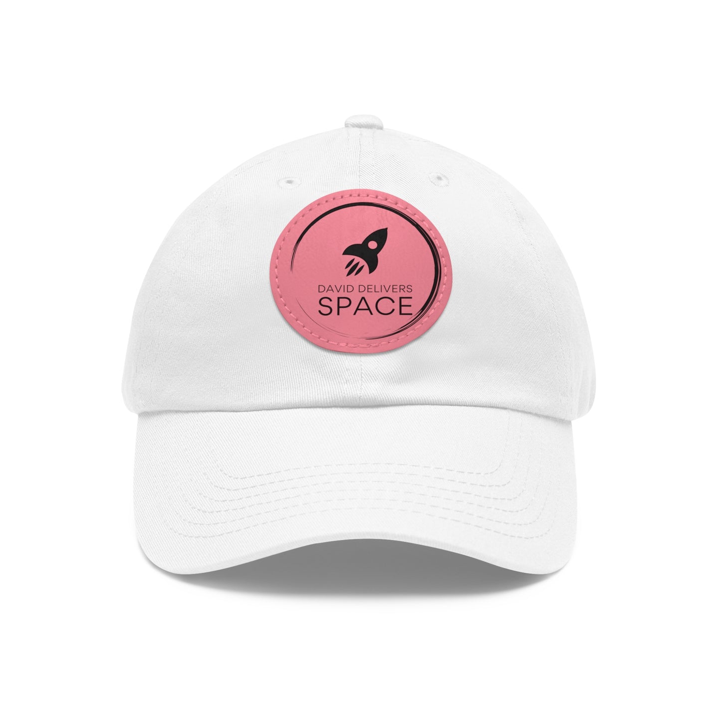 Dad Hat with Leather Patch (Round)