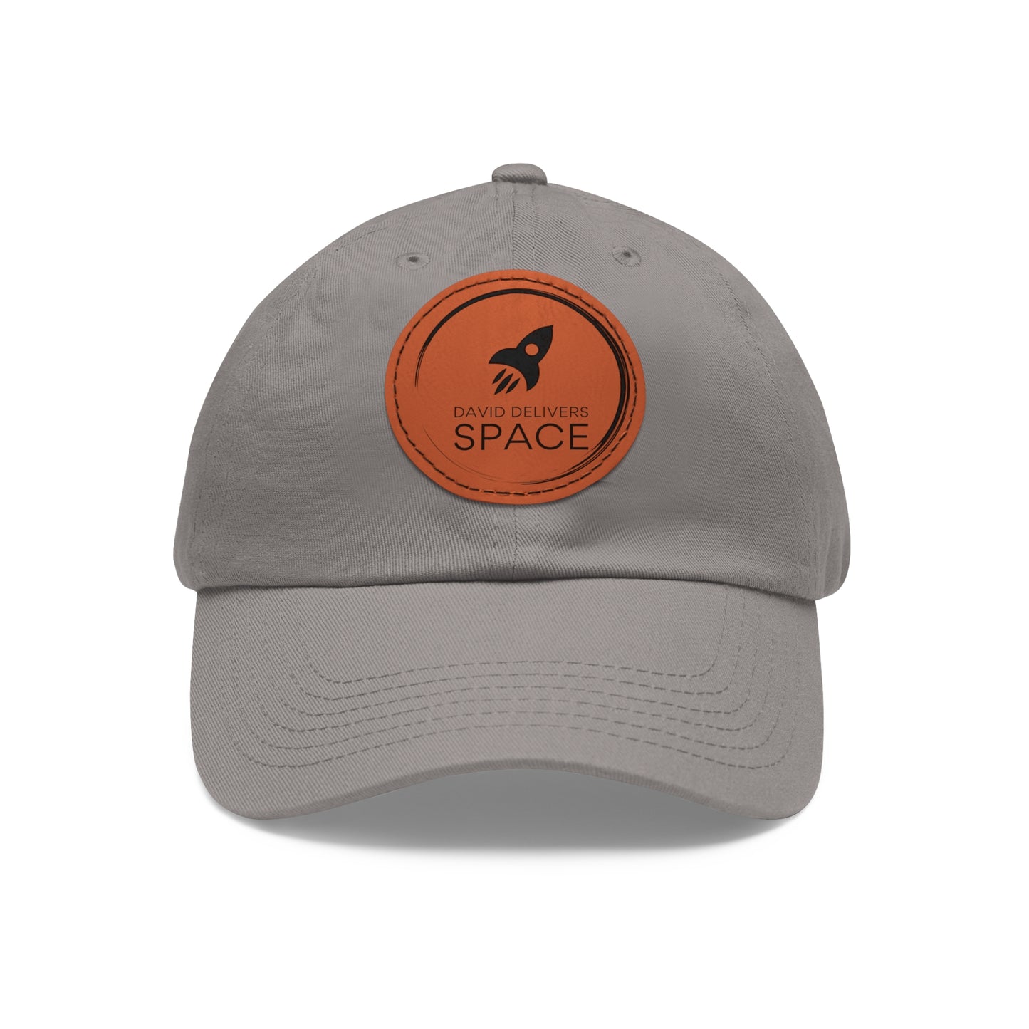 Dad Hat with Leather Patch (Round)