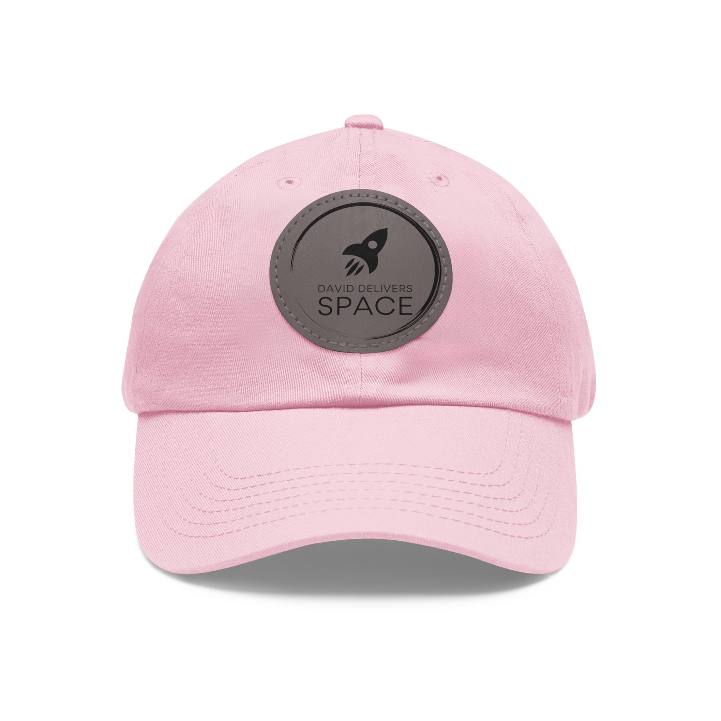 Dad Hat with Leather Patch (Round)